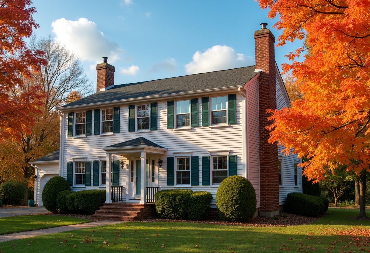 Two-storey home with a restored brick chimney — Olympia